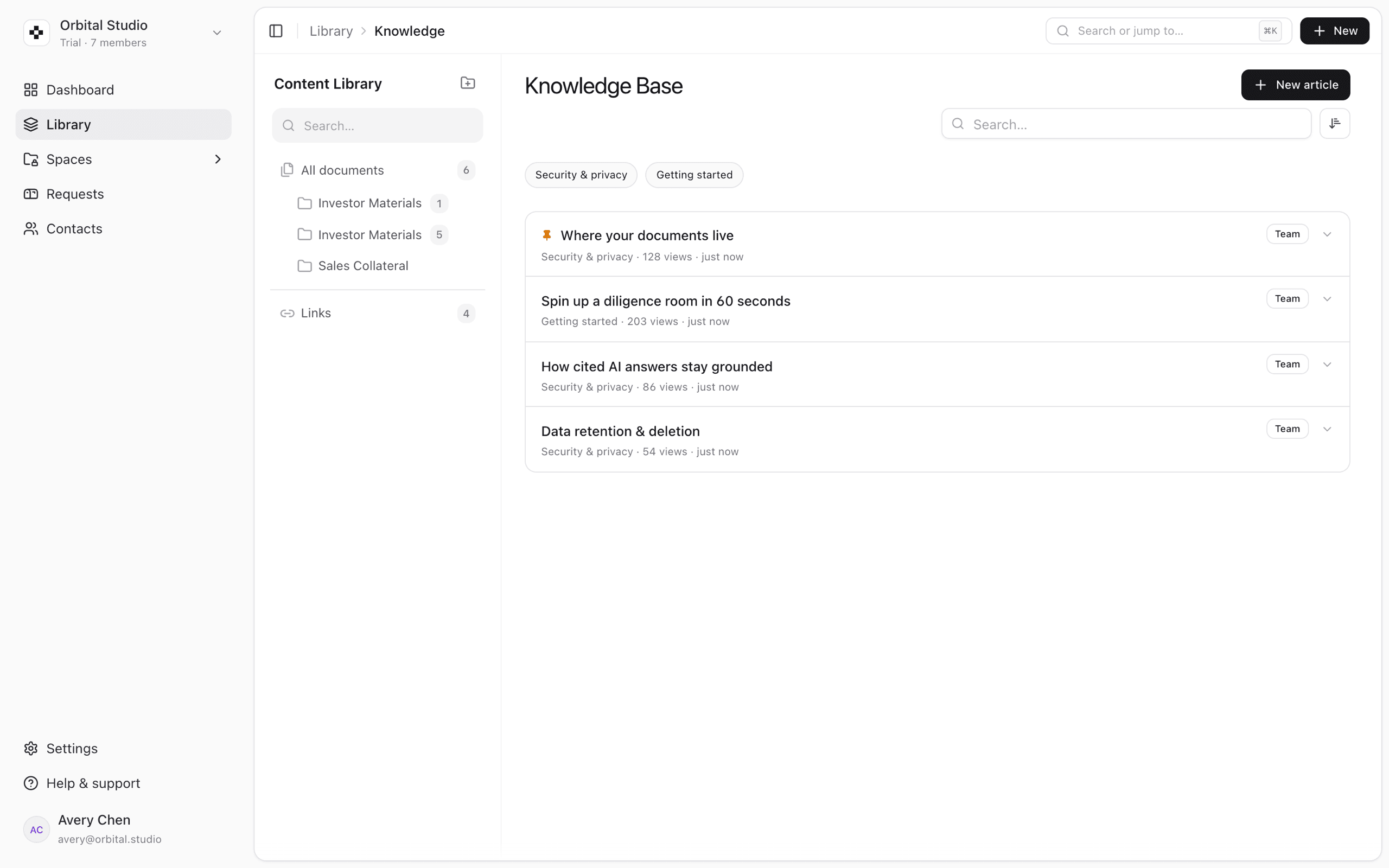 A private knowledge base - cited answers grounded only in your own documents